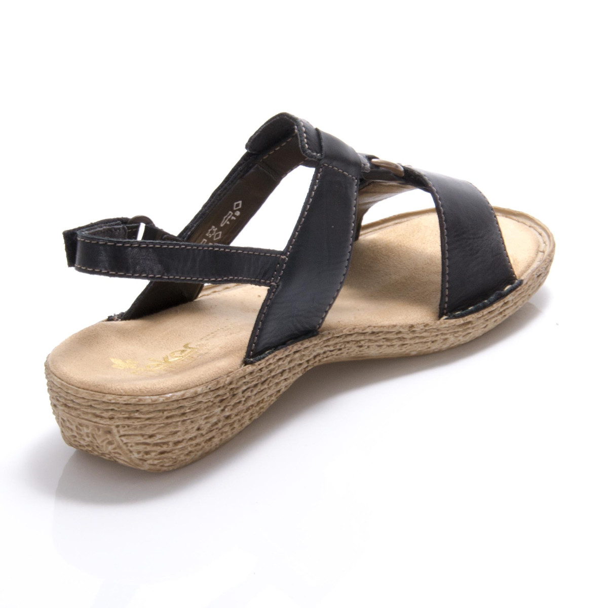 detail Dámské černé sandály RIEKER 65863-00 SCHWARZ F/S 9