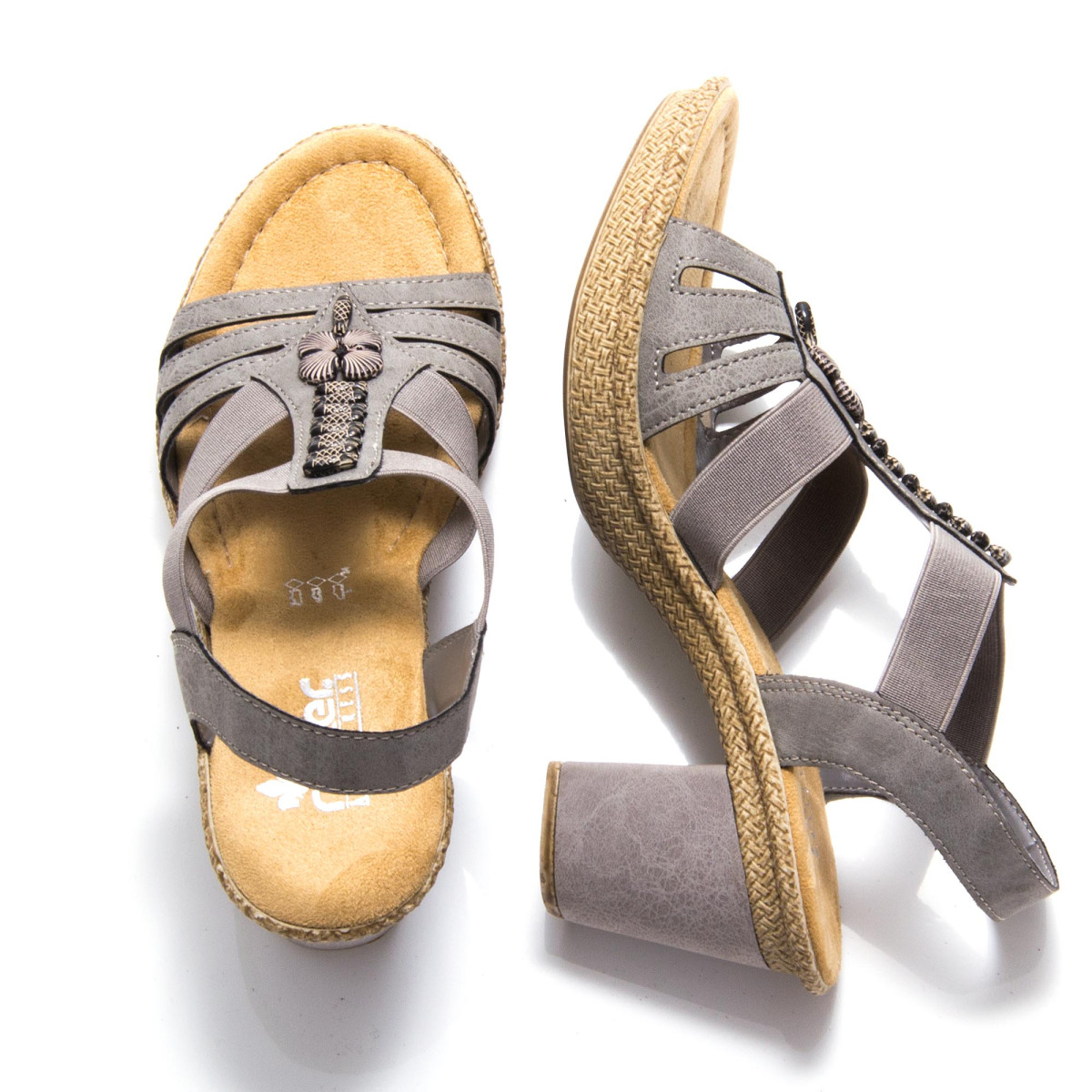 detail Dámské šedé sandály RIEKER 66506-42 GRAU F/S 9