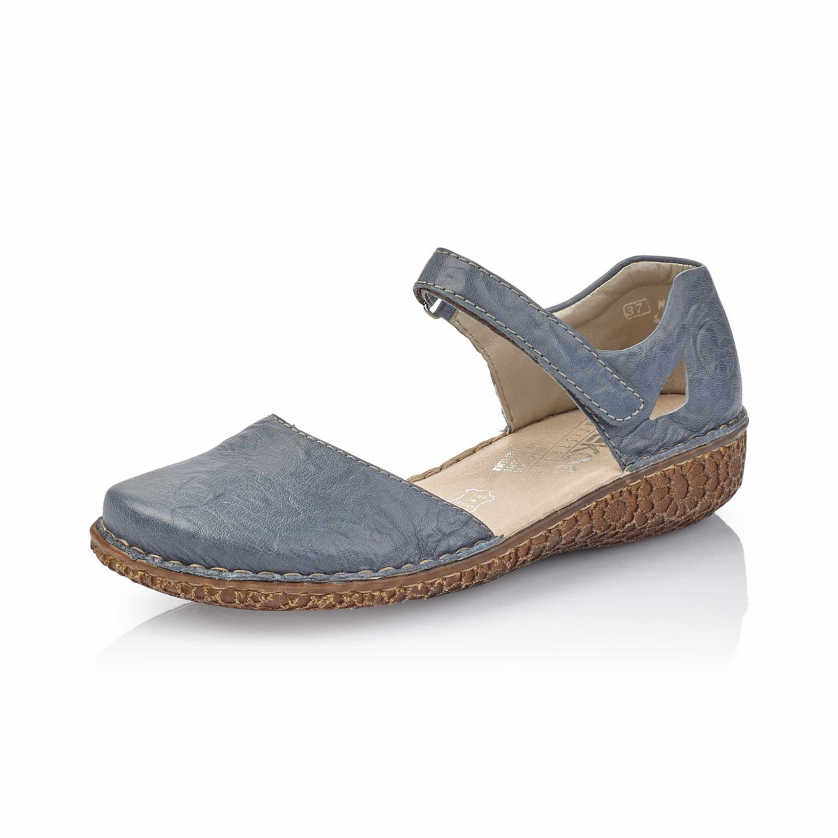 detail Dámské modré mokasíny RIEKER M0969-13 BLAU F/S 9