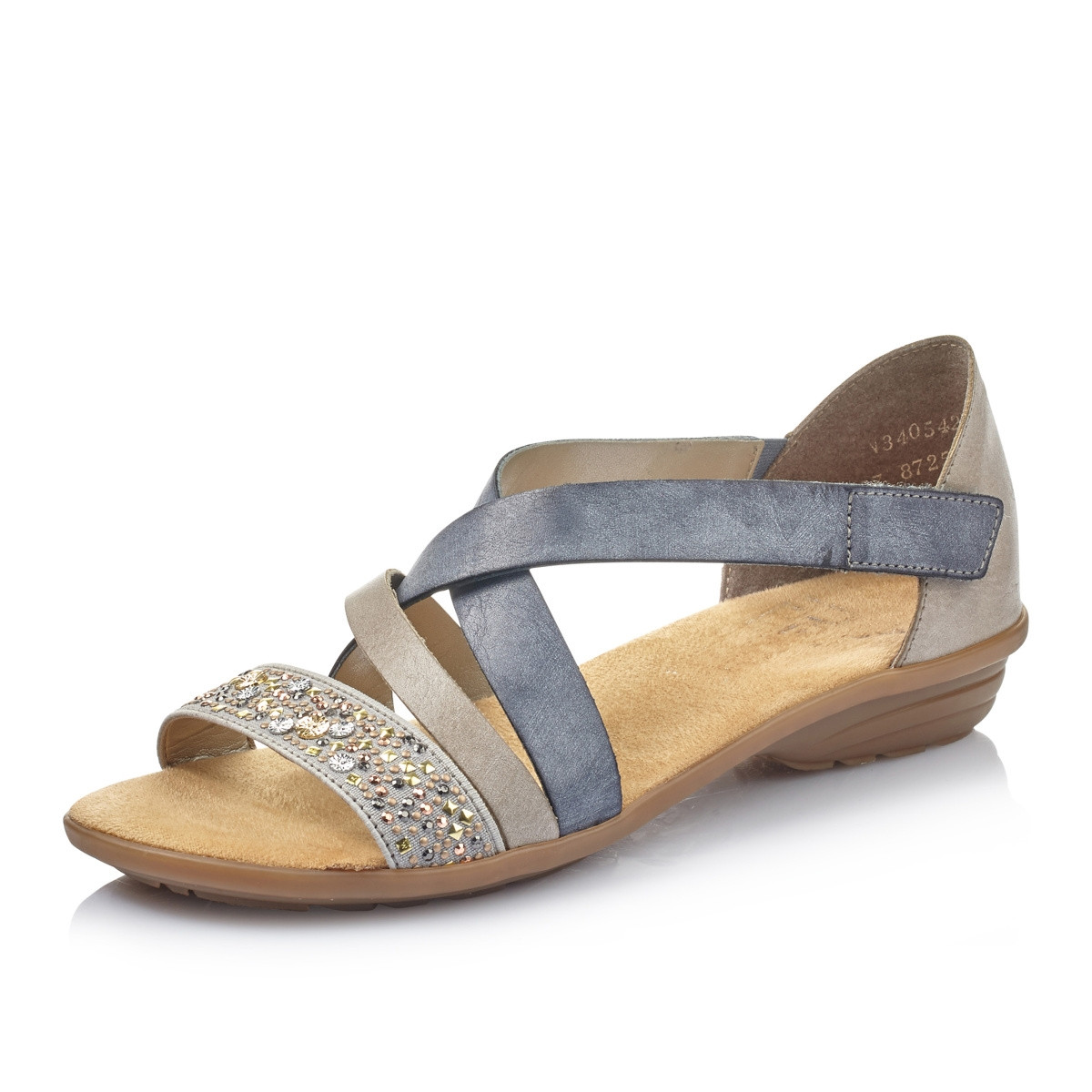 detail Dámské nadměrné sandály RIEKER V3405-42 GRAU KOMBI S0