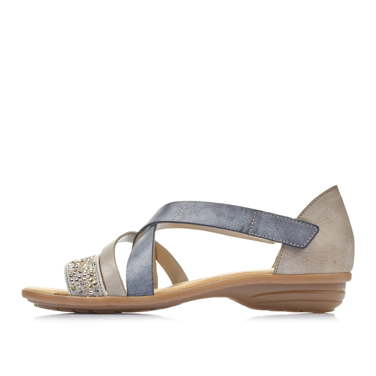 detail Dámské nadměrné sandály RIEKER V3405-42 GRAU KOMBI S0