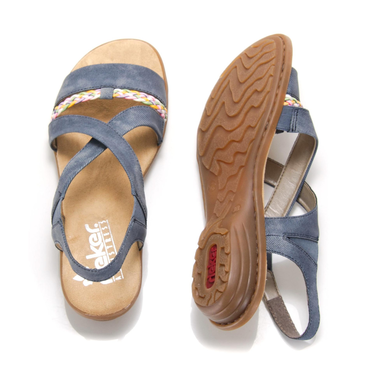 detail Dámské nadměrné sandály RIEKER V3451-15 BLAU F/S 9