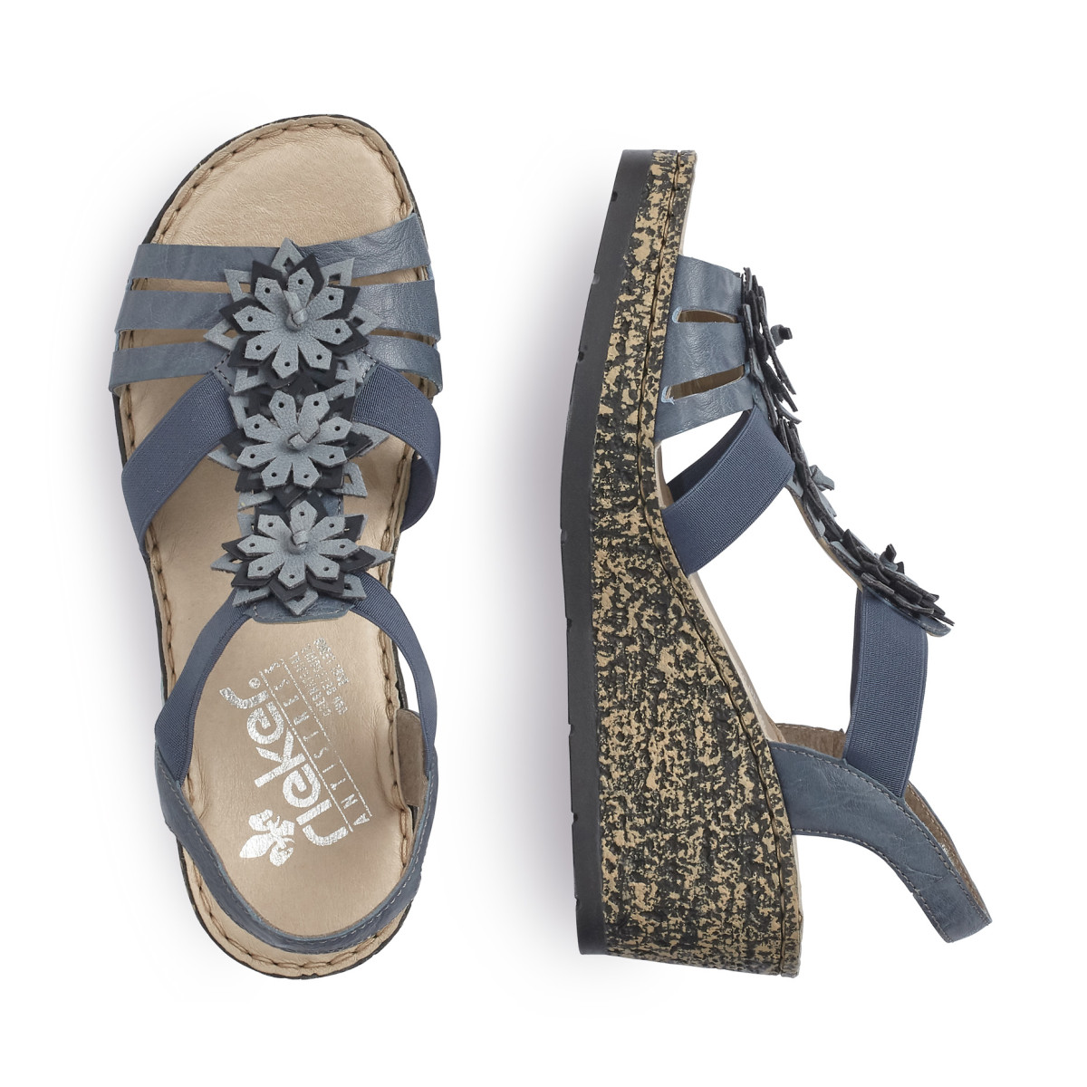 detail Dámské sandály RIEKER V7673-12 BLAU F/S 9