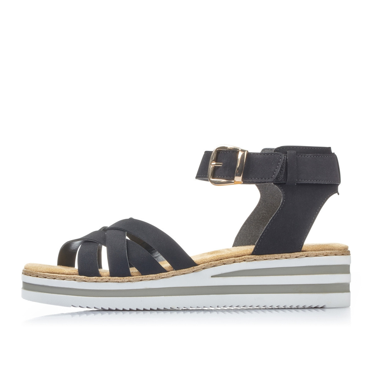 detail Dámské sandály RIEKER V02C6-00 černá S1