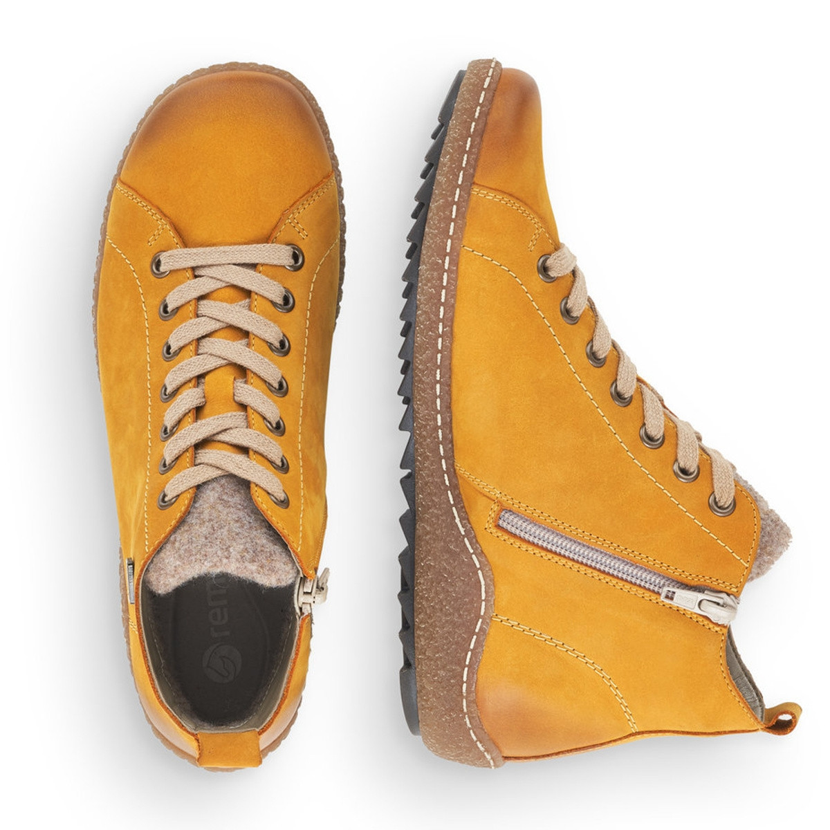 detail Dámská kotníková obuv REMONTE R4789-68 žlutá W1