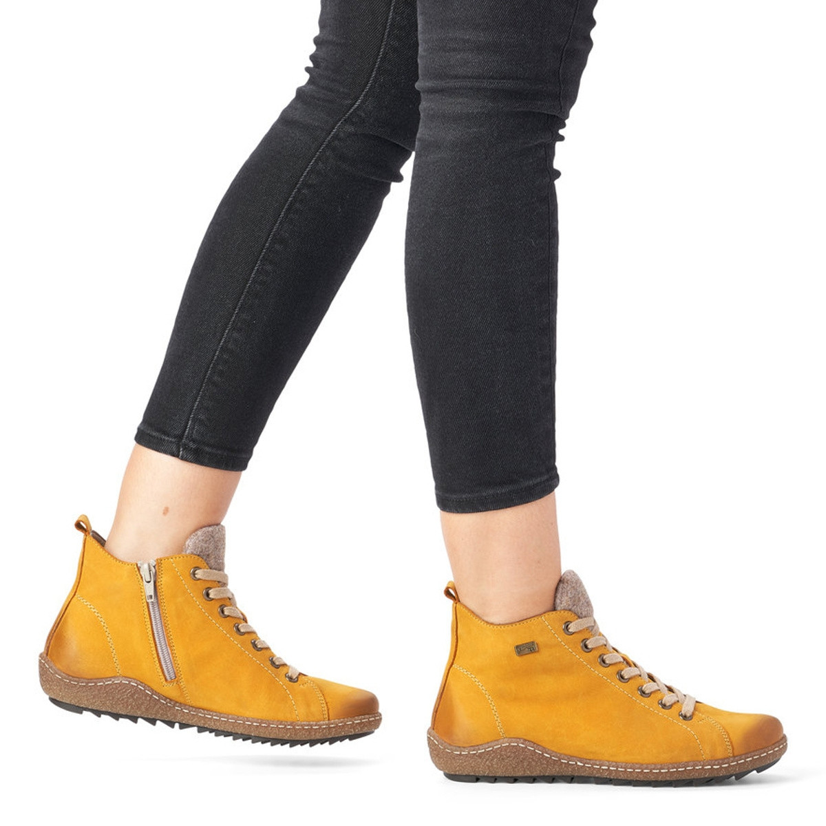 detail Dámská kotníková obuv REMONTE R4789-68 žlutá W1