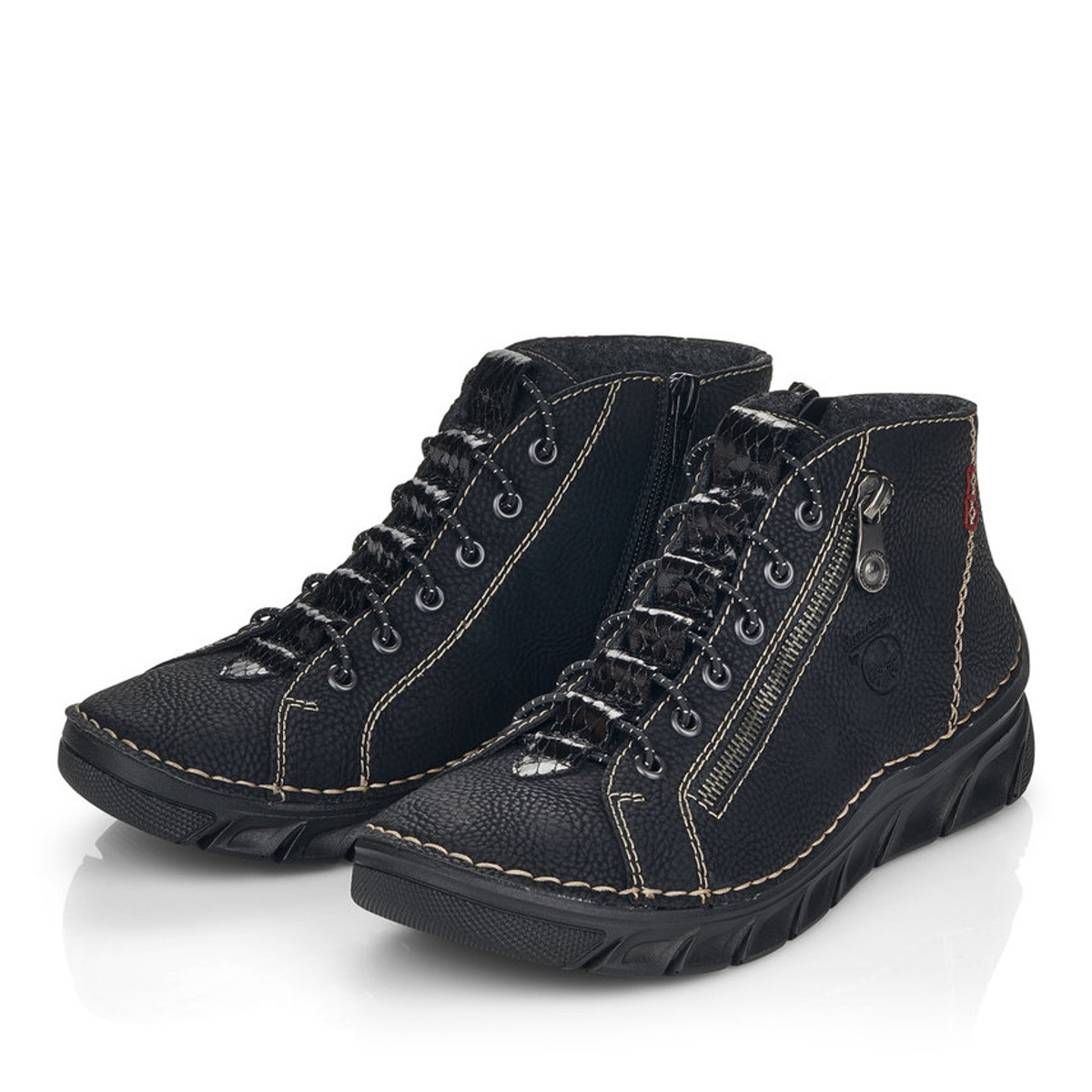 detail Dámska členková obuv RIEKER 55048-00 čierna W5