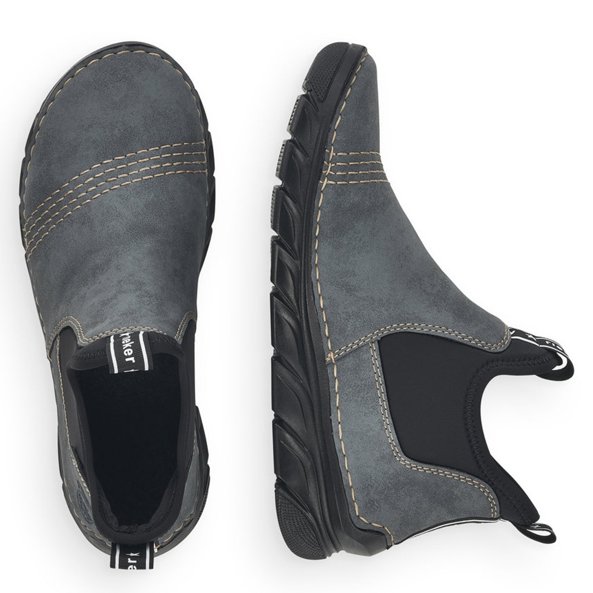 detail Dámska členková obuv RIEKER 75064-14 modrá W3