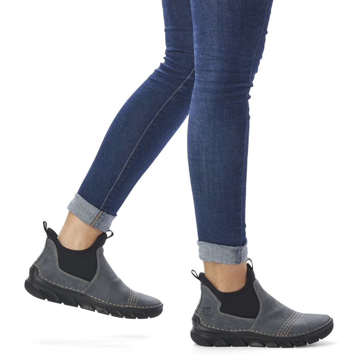 detail Dámska členková obuv RIEKER 75064-14 modrá W3