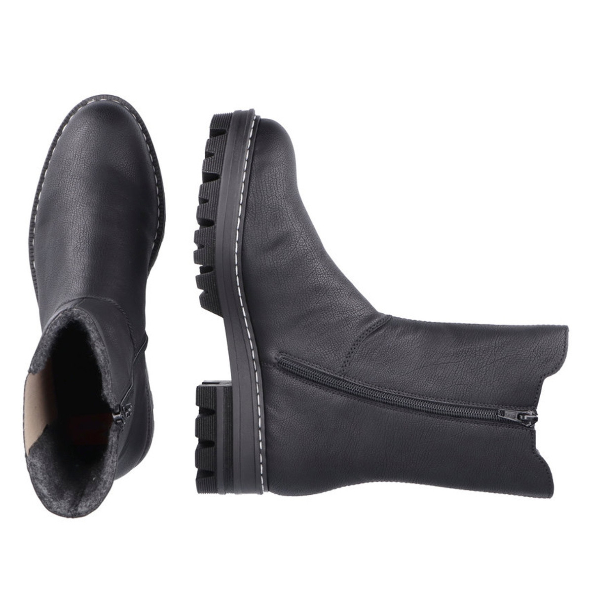 detail Dámska členková obuv RIEKER 76190-01 čierna W1