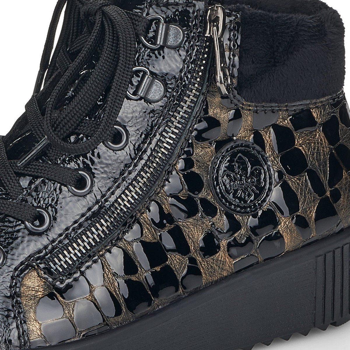 detail Dámská kotníková obuv RIEKER M6441-90 černá W2