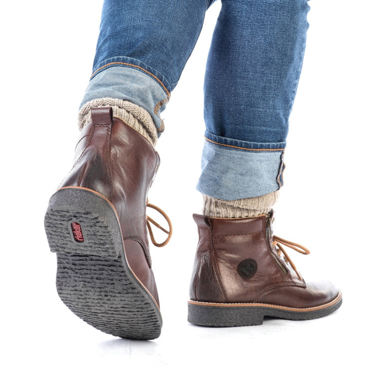 detail Pánská kotníková obuv RIEKER 33643-26 hnědá W1