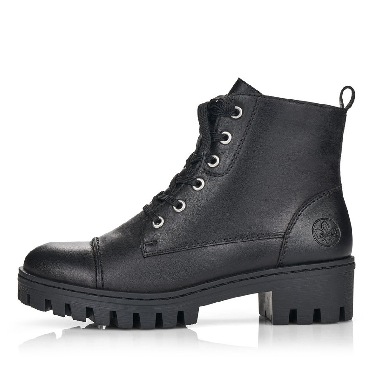 detail Dámska členková obuv RIEKER 75722-01 čierna W1