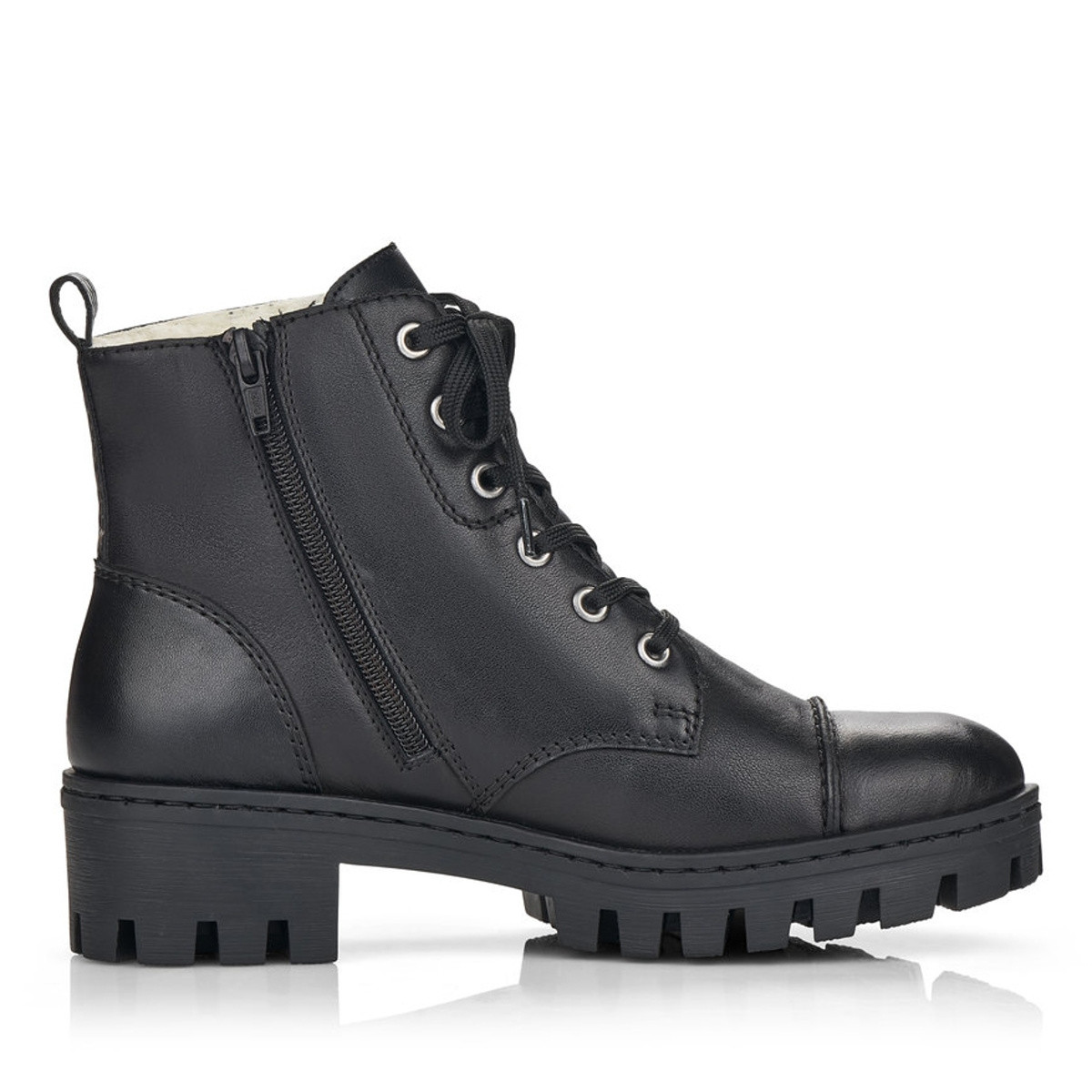 detail Dámska členková obuv RIEKER 75722-01 čierna W1