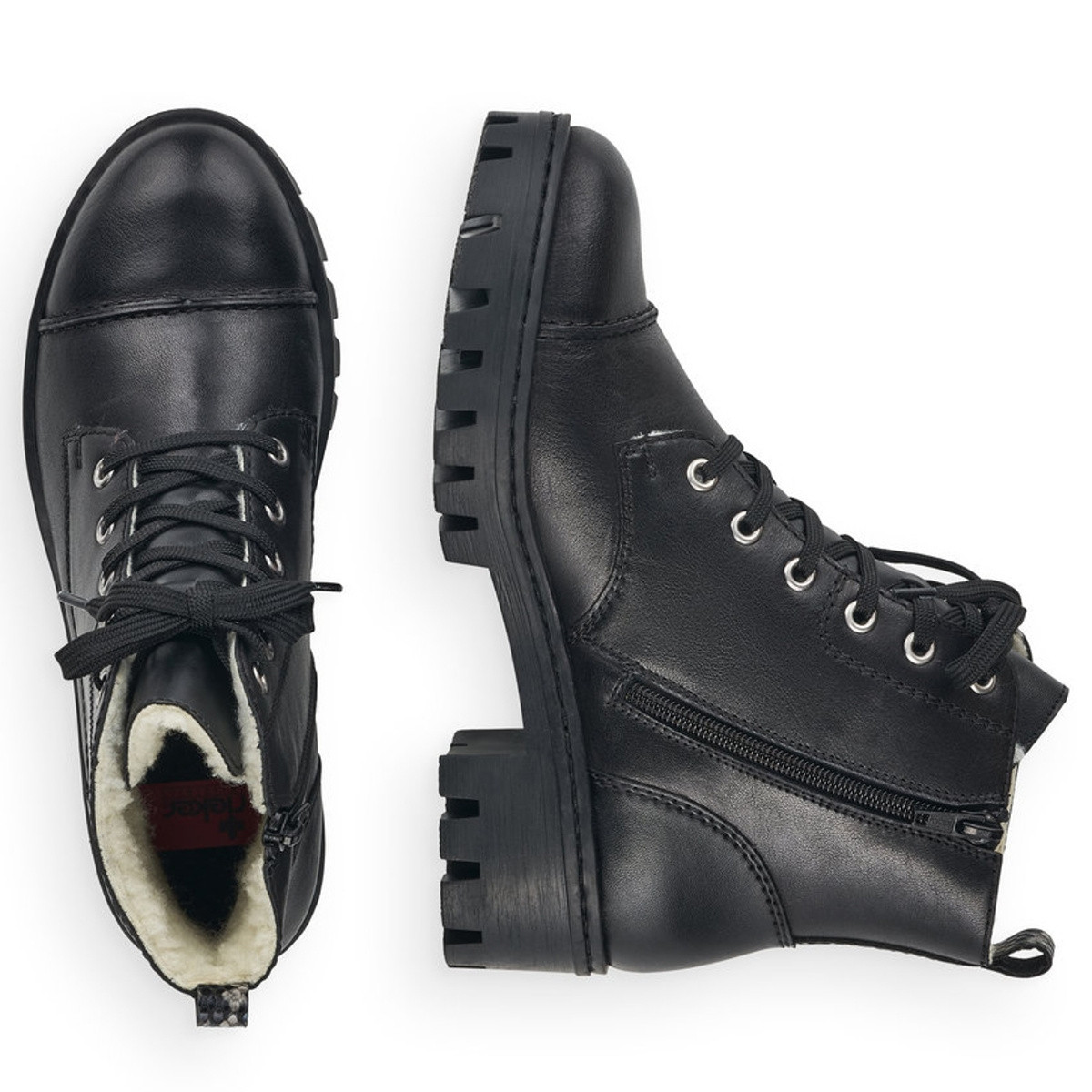 detail Dámska členková obuv RIEKER 75722-01 čierna W1