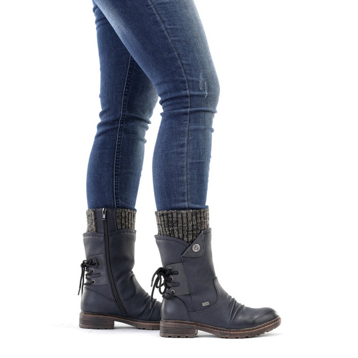 detail Dámské kozačky RIEKER RIE-10301882-W1 modrá