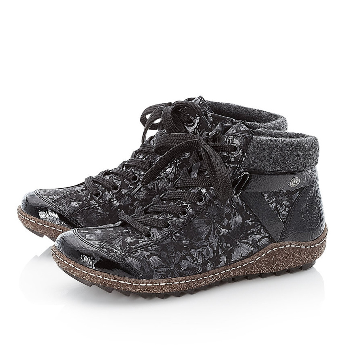 detail Dámska členková obuv RIEKER L7527-01 čierna W1