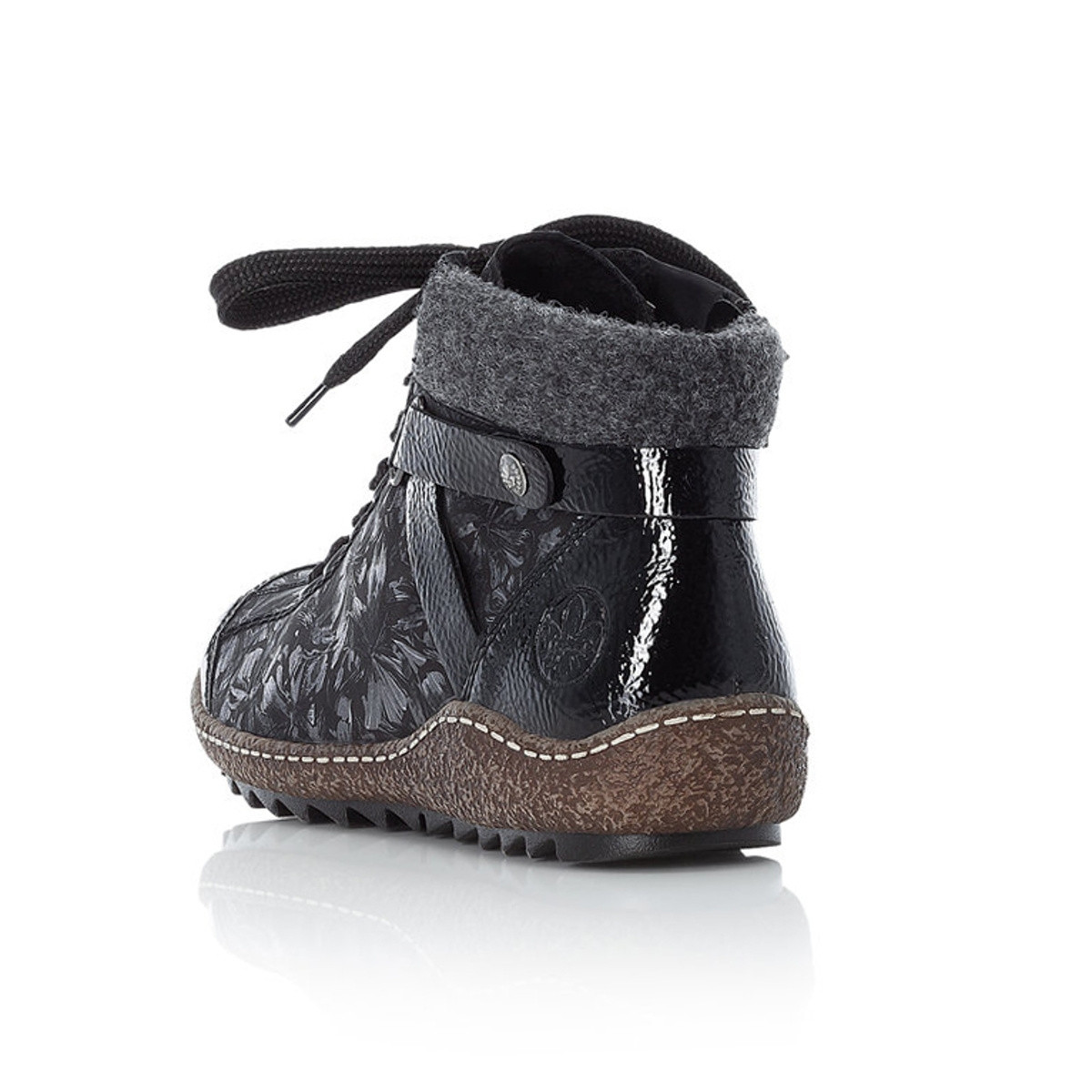 detail Dámska členková obuv RIEKER L7527-01 čierna W1