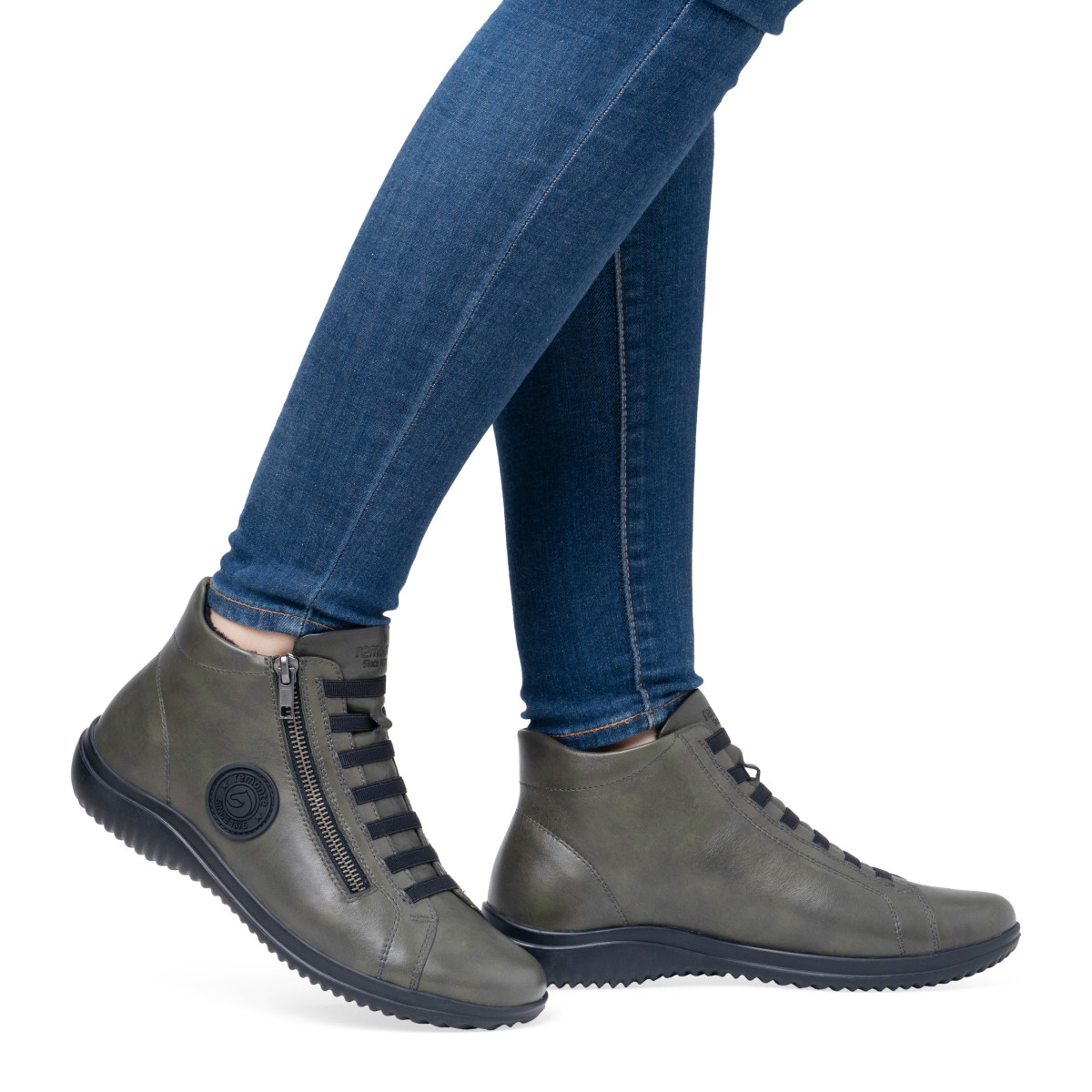 detail Dámská kotníková obuv REMONTE D1E70-52 zelená W4