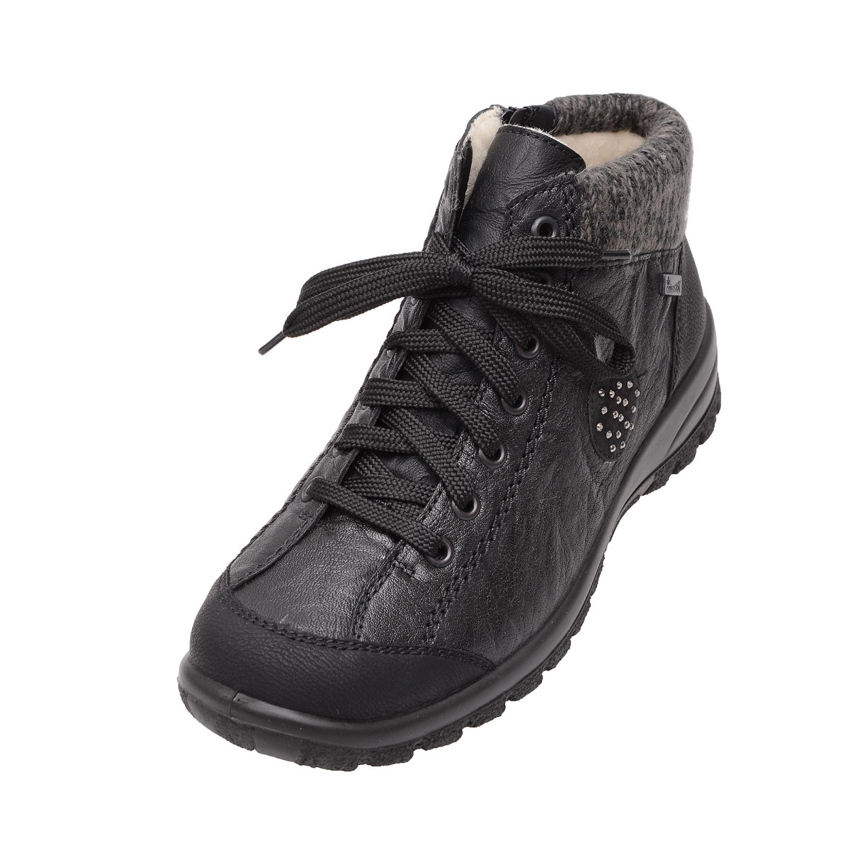 detail Dámské černé kotníkové boty RIEKER L7110-01 SCHWARZ KOMBI H/W 7