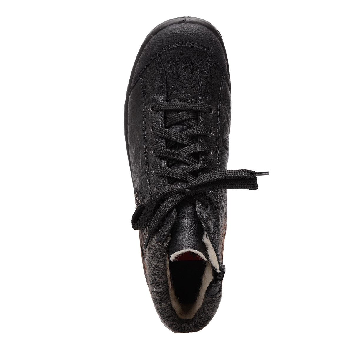 detail Dámské černé kotníkové boty RIEKER L7110-01 SCHWARZ KOMBI H/W 7