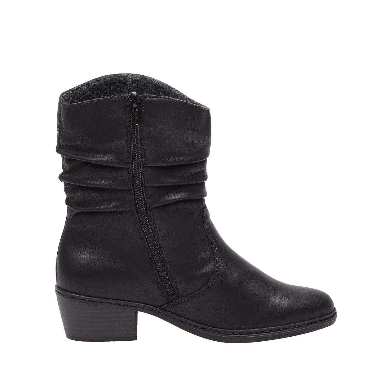 detail Dámské černé kozačky RIEKER 75573/00 SCHWARZ H/W 7