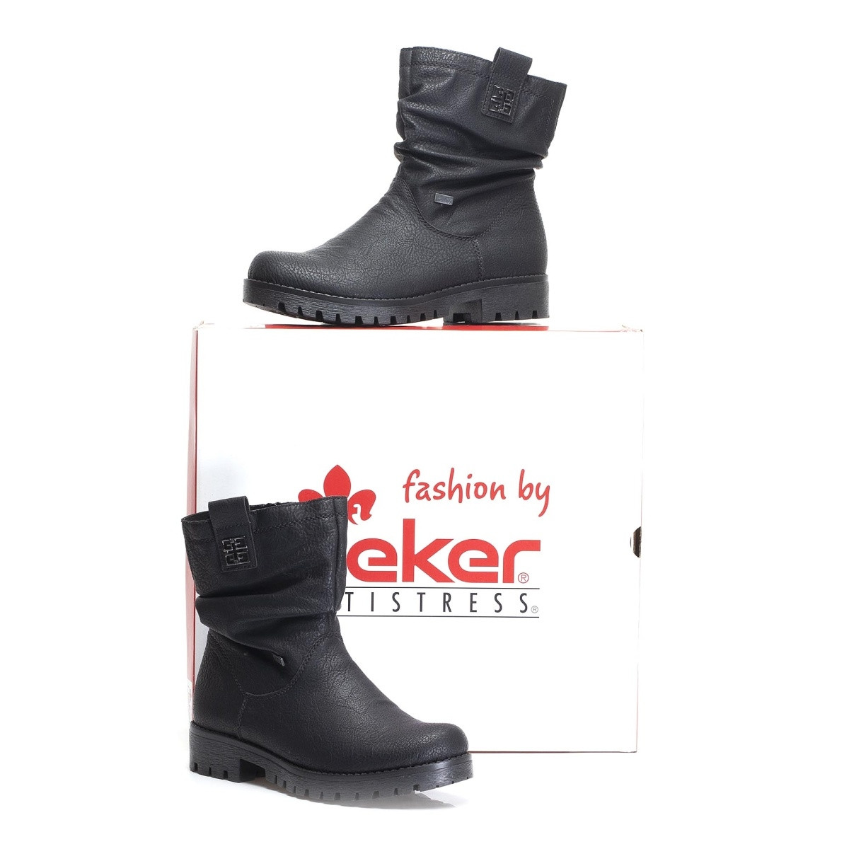 detail Dámské černé kotníkové boty RIEKER 78571/00 SCHWARZ H/W 7