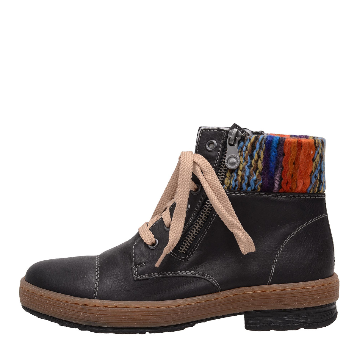 detail Dámské černé kotníkové boty RIEKER Z6721/00 SCHWARZ KOMBI H/W 7