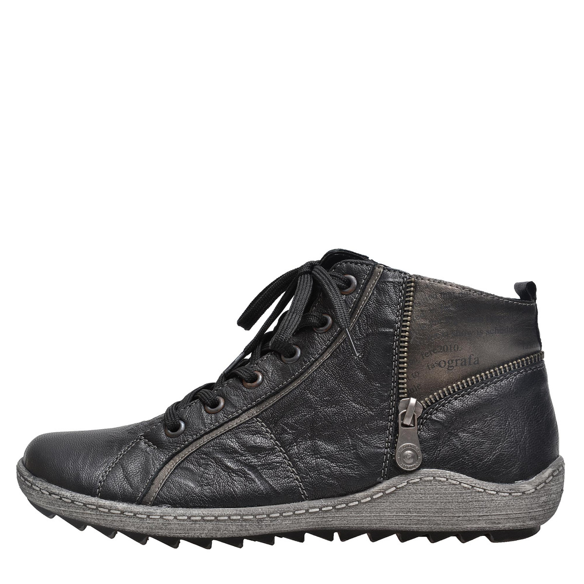 detail Dámské černé kotníkové boty REMONTE R1472/01 SCHWARZ KOMBI H/W 8