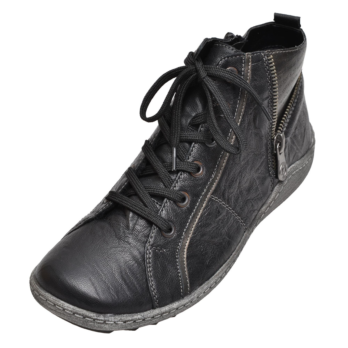 detail Dámské černé kotníkové boty REMONTE R1472/01 SCHWARZ KOMBI H/W 8