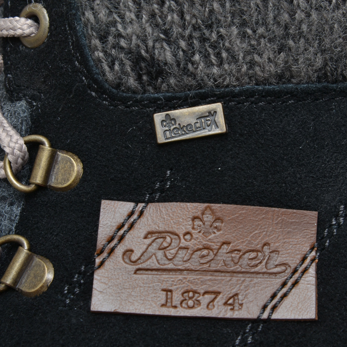 detail Dámské černé kotníkové boty RIEKER Y4330/00 SCHWARZ KOMBI H/W 8