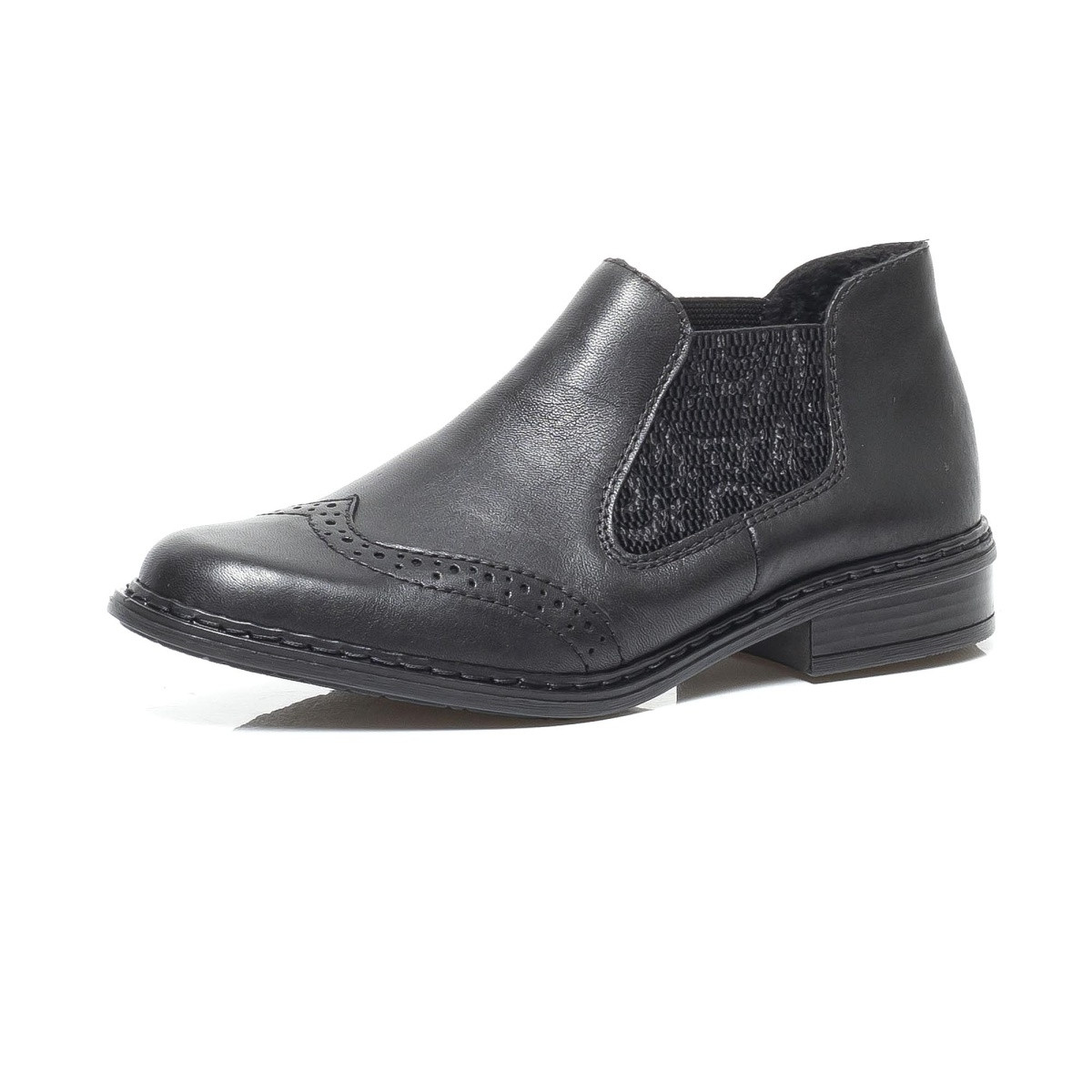 detail Dámské černé kotníkové boty RIEKER 52093/00 SCHWARZ H/W 8