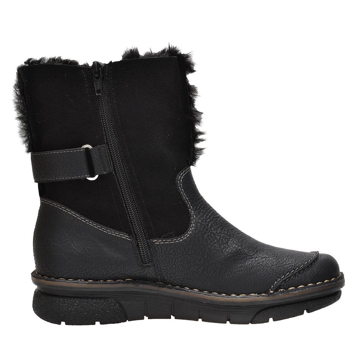 detail Dámské černé kotníkové boty RIEKER 73384/00 SCHWARZ H/W 8
