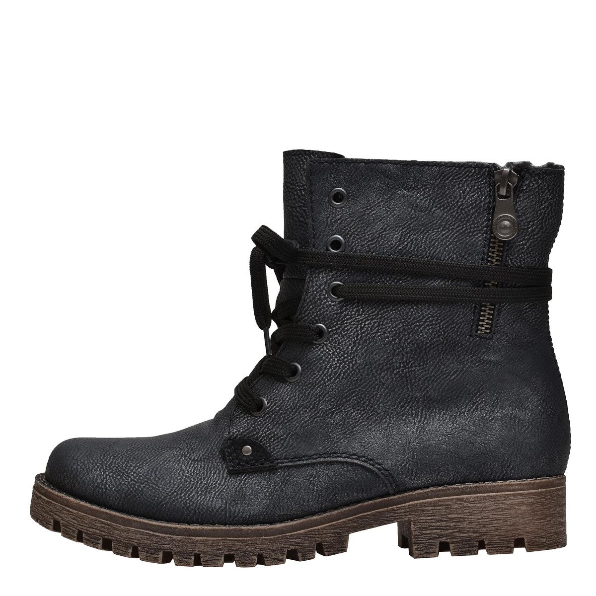 detail Dámské modré kotníkové boty RIEKER 785G9/14 BLAU KOMBI H/W 8