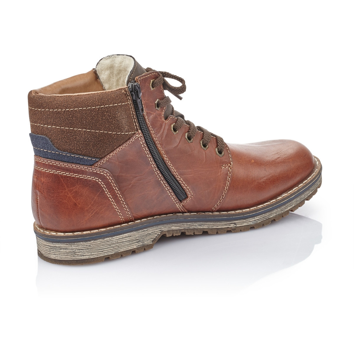 detail Pánské hnědé kotníkové boty RIEKER 39223-26 BRAUN H/W 9