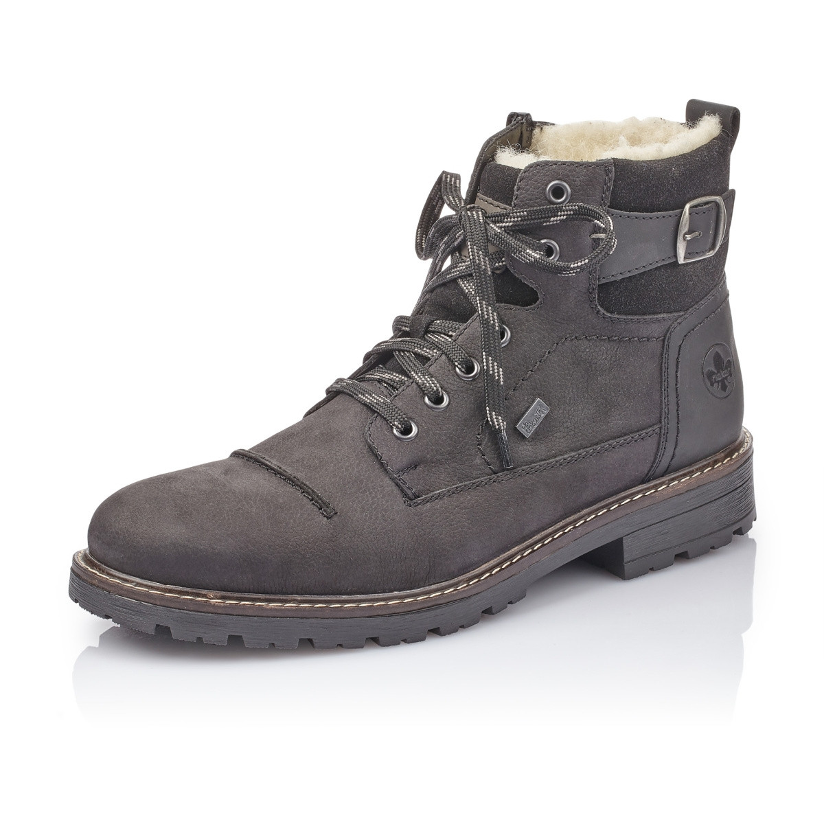 detail Pánské černé kotníkové boty RIEKER 32030-01 SCHWARZ H/W 9