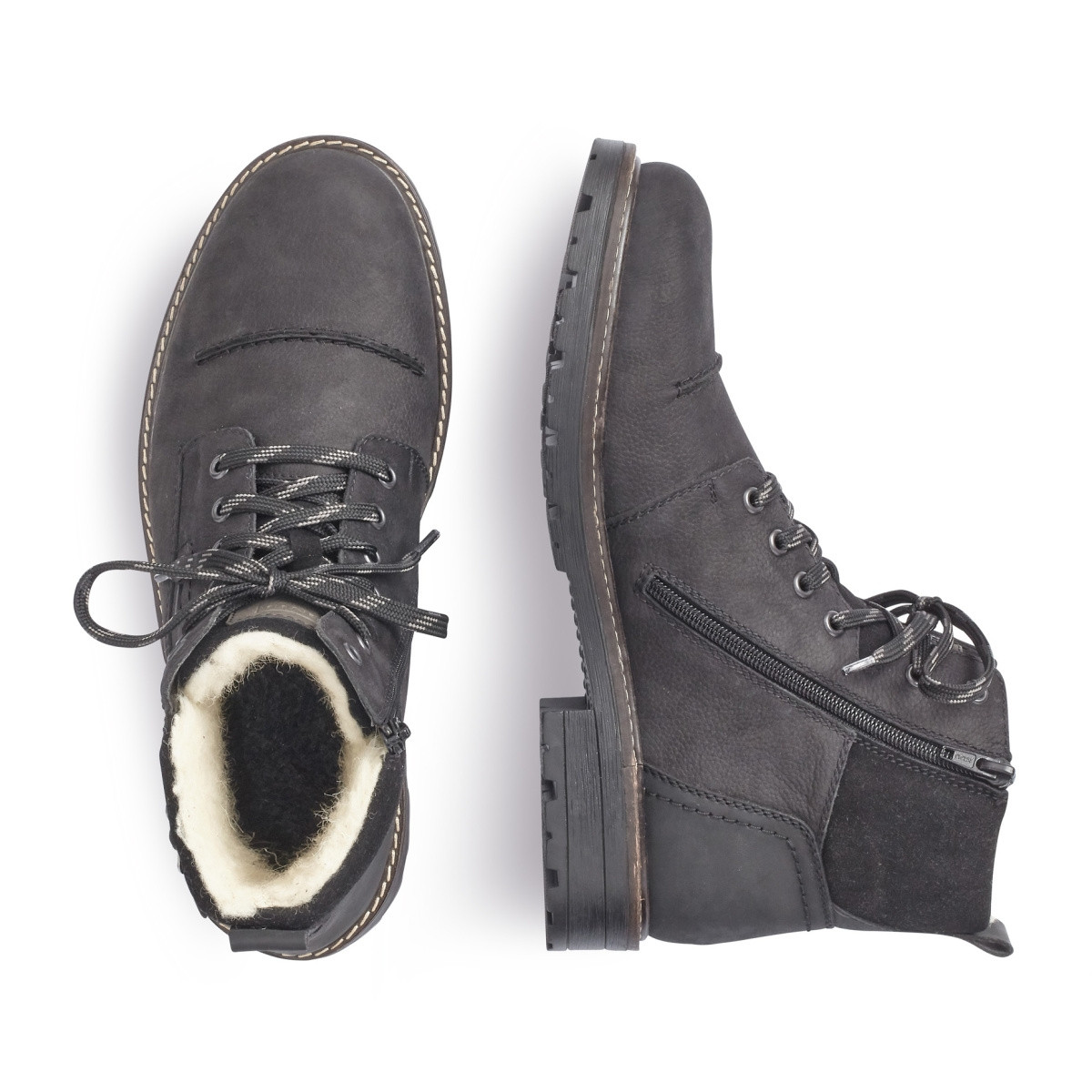 detail Pánské černé kotníkové boty RIEKER 32030-01 SCHWARZ H/W 9