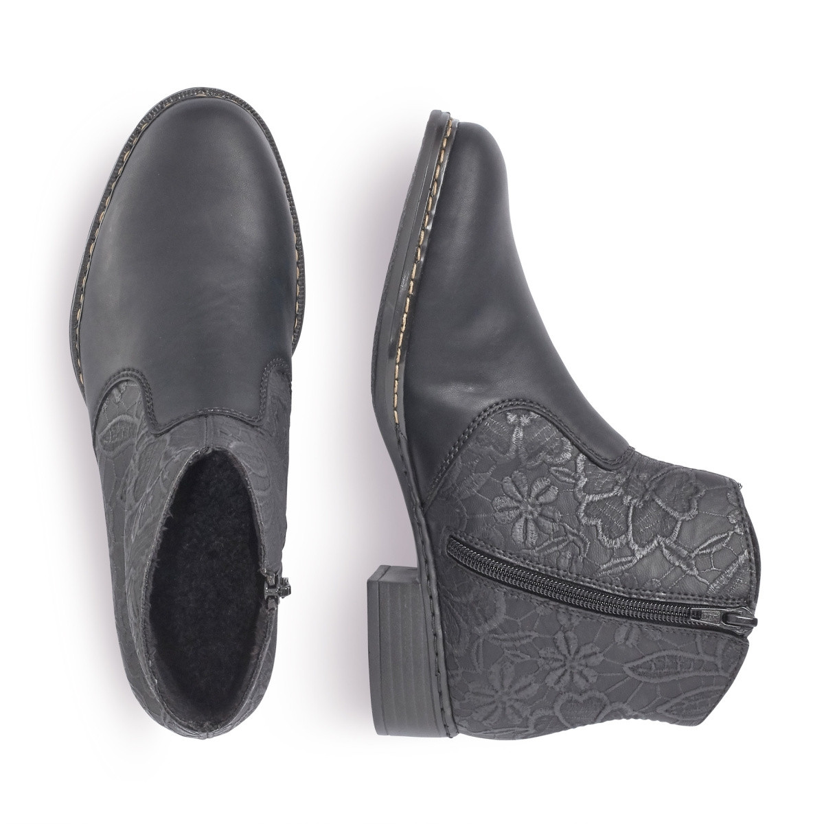 detail Dámska členková obuv RIEKER 73461-01 SCHWARZ H/W 9