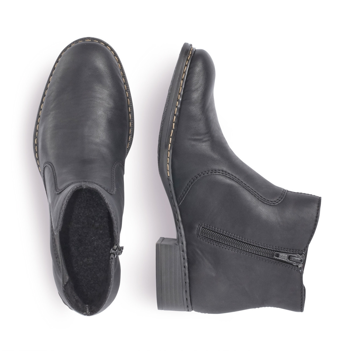 detail Dámska členková obuv RIEKER 73481-00 čierna W1