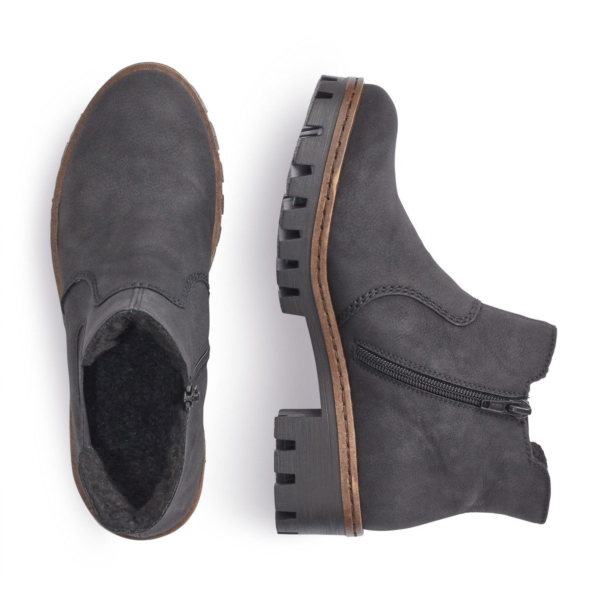 detail Dámska členková obuv RIEKER 75772-01 SCHWARZ H/W 9