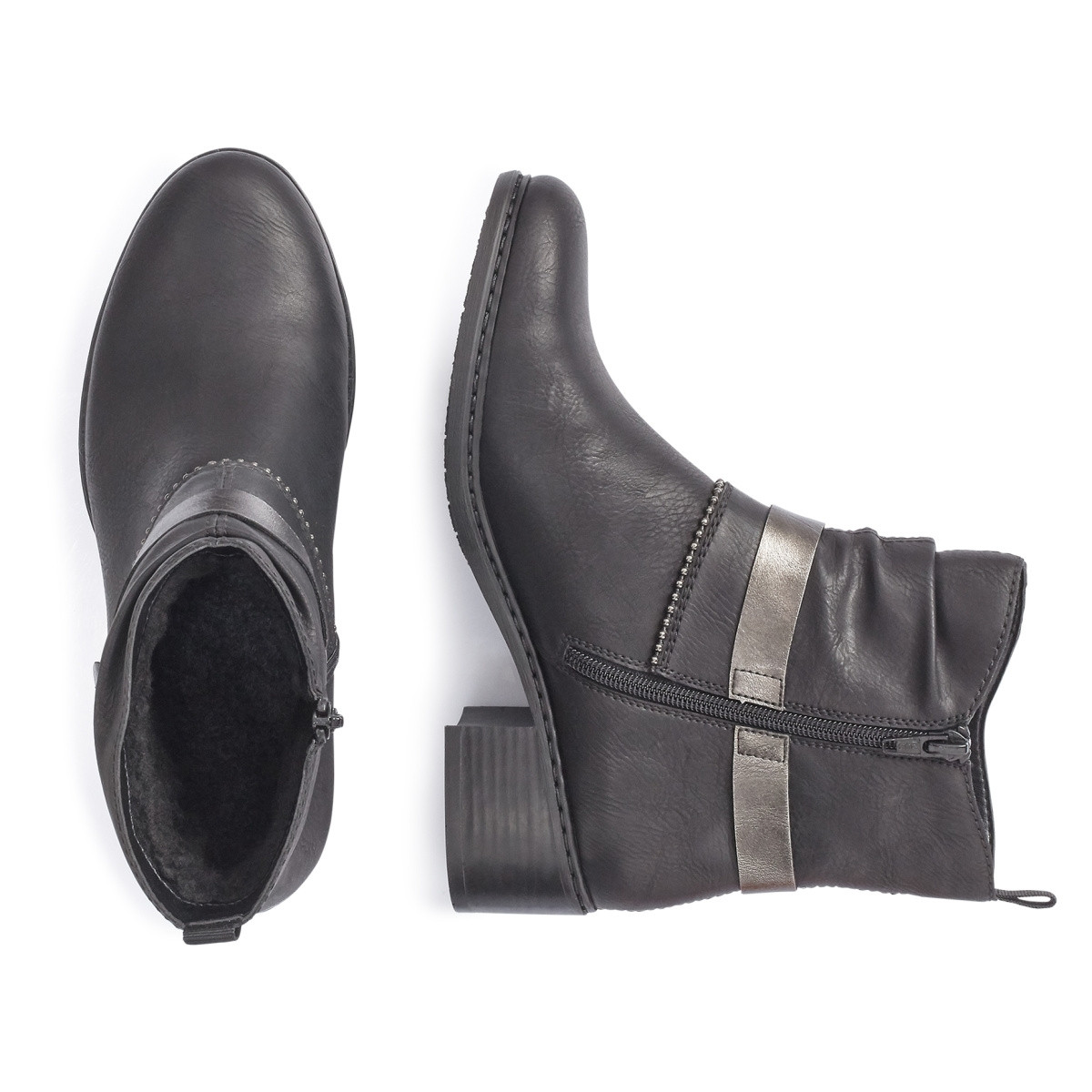 detail Dámska členková obuv RIEKER 77679-00 SCHWARZ H/W 9