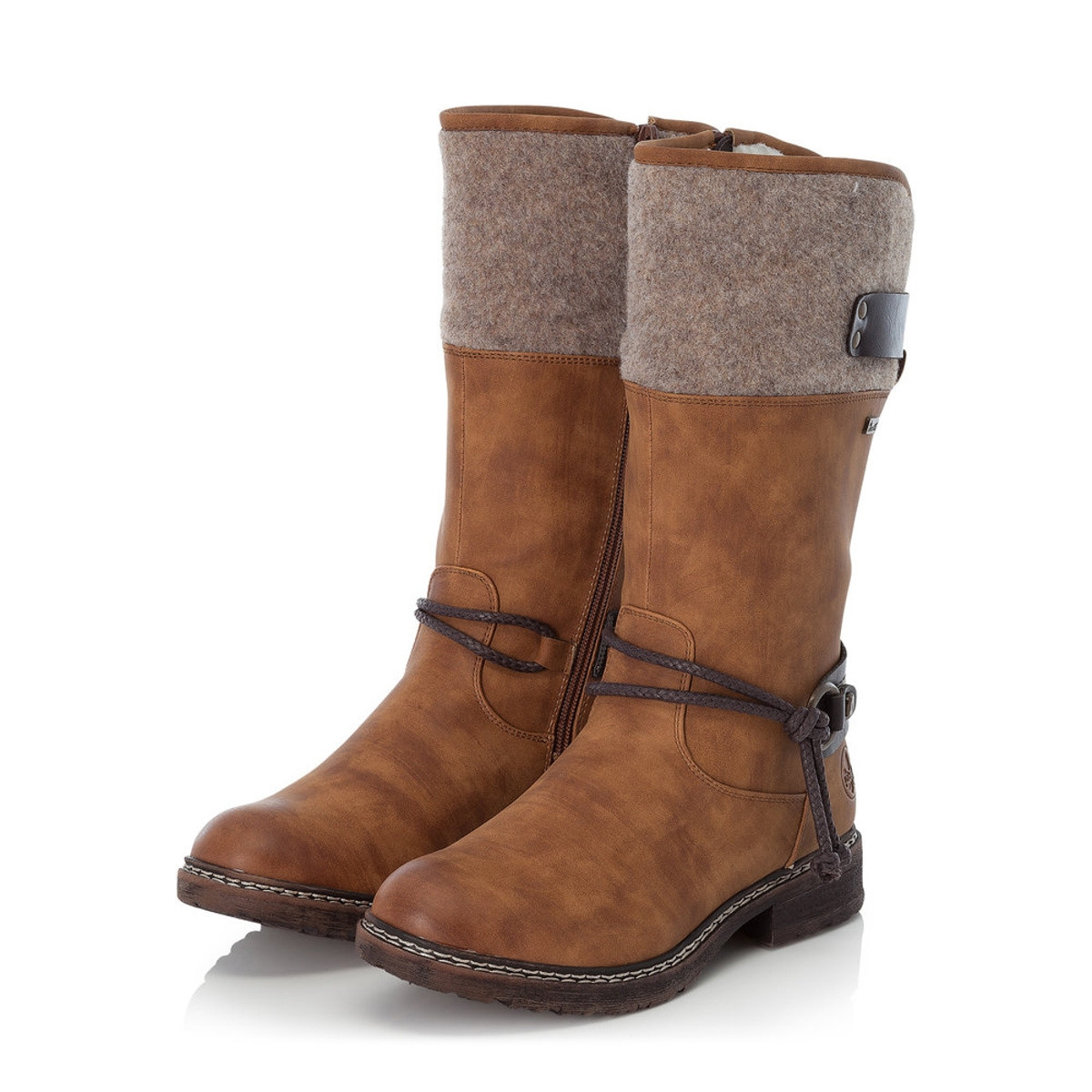 detail Dámské kozačky RIEKER 94774-22 hnědá W2