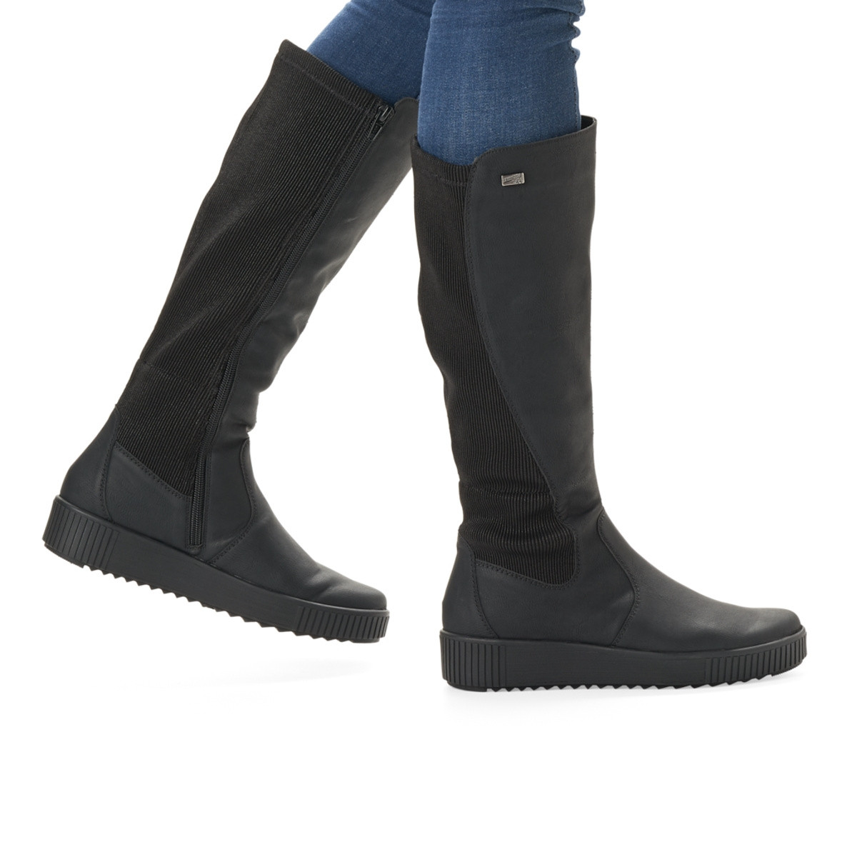 detail Dámské černé kozačky REMONTE R7975-02 SCHWARZ H/W 9