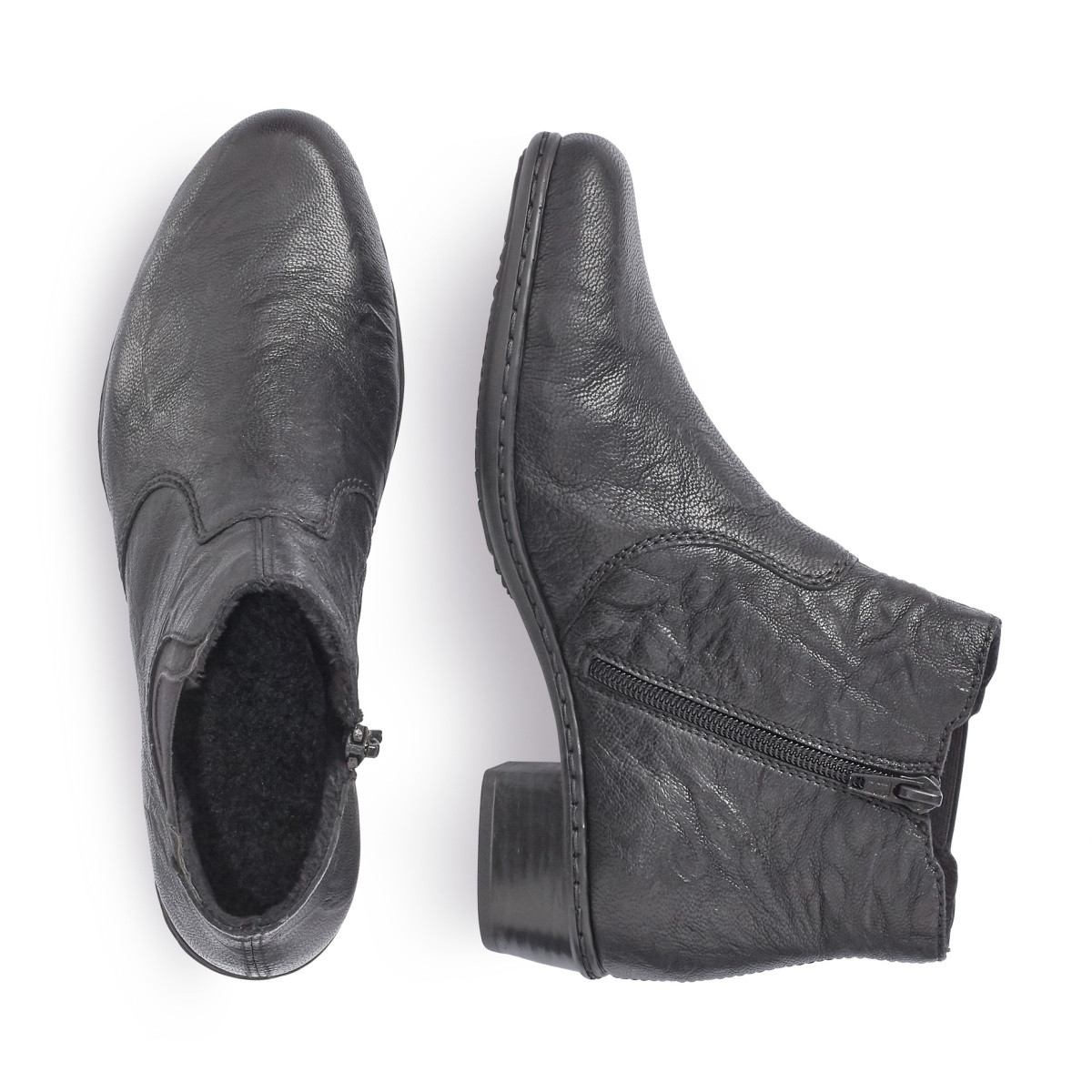detail Dámska členková obuv RIEKER Y0778-01 SCHWARZ H/W 9