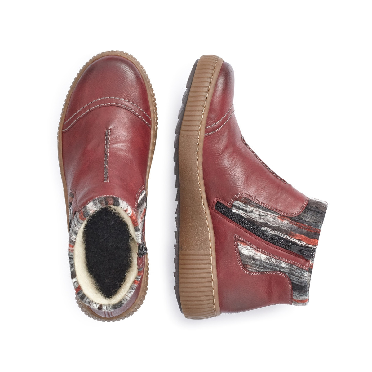 detail Dámská kotníková obuv RIEKER Z6684-35 červená W1