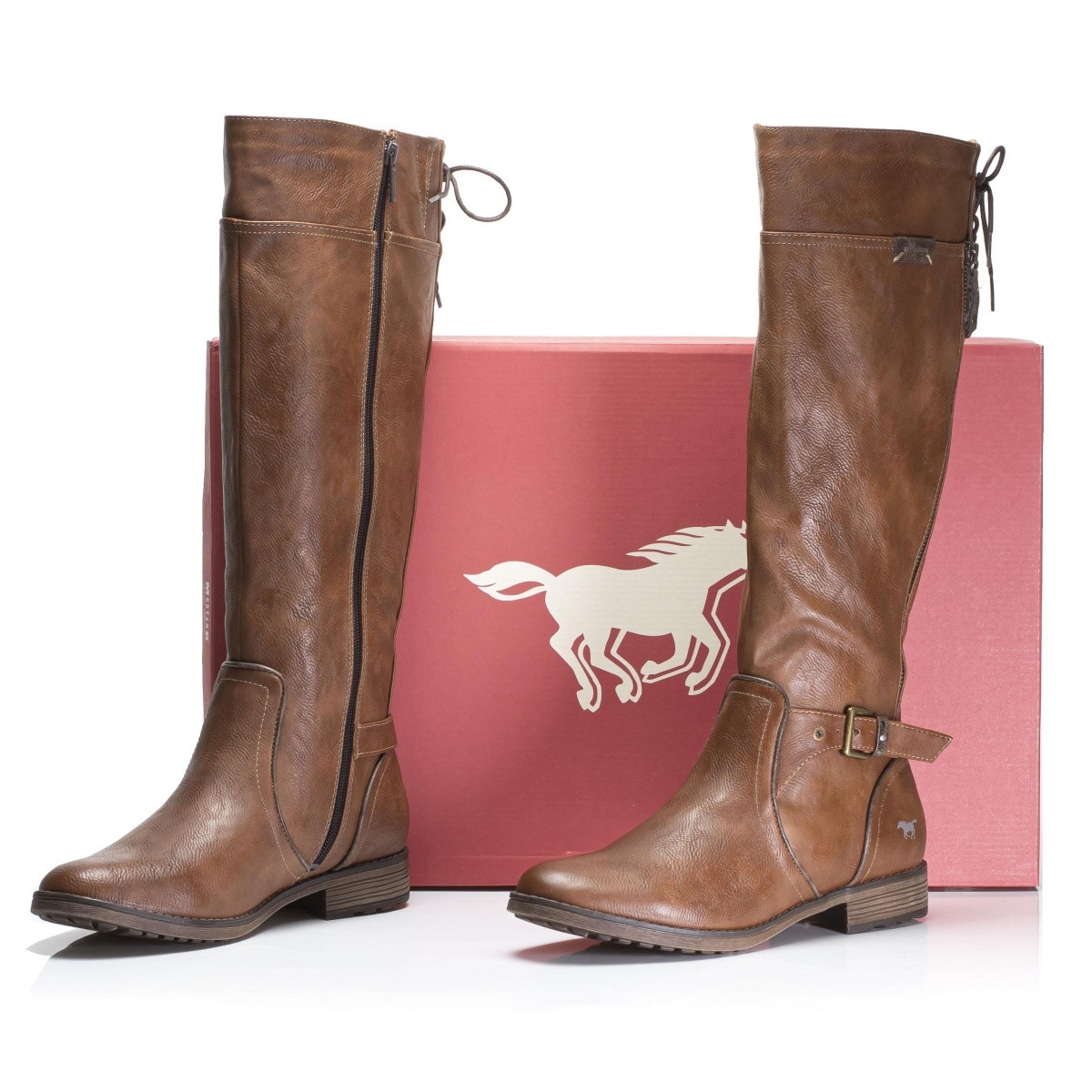 detail Dámské kozačky MUSTANG MUS-1037843-W9 hnědá