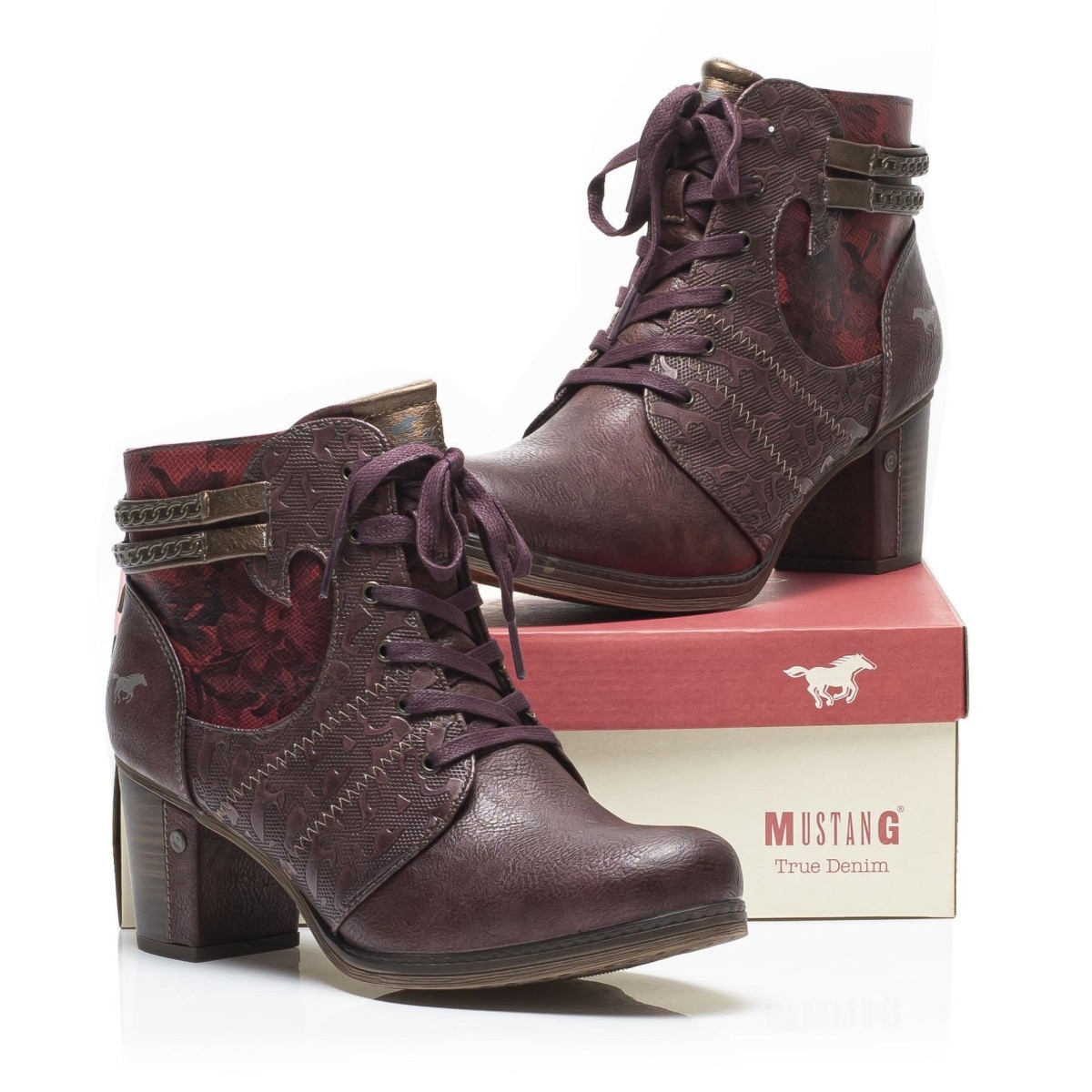 detail Dámská obuv MUSTANG MUS-1037845-W9 vínová