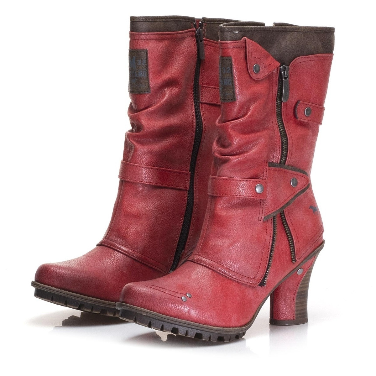 detail Dámské kozačky MUSTANG MUS-1037850-W9 červená