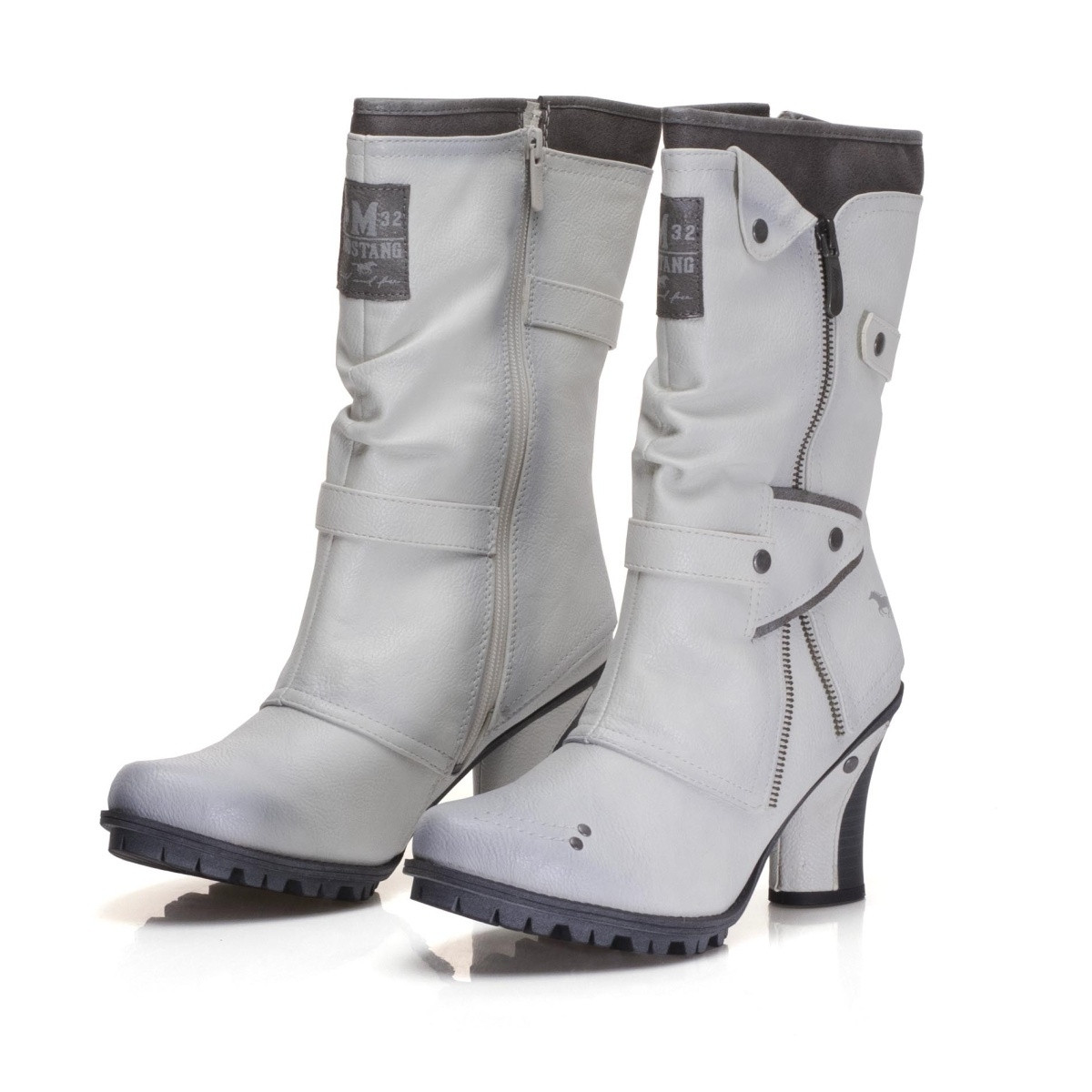 detail Dámské kozačky MUSTANG MUS-1037851-W9 bílá