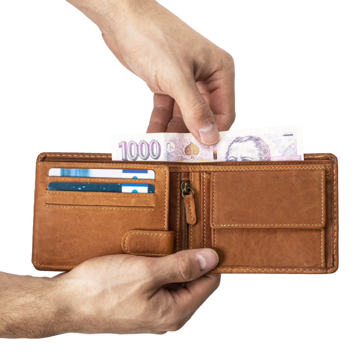 detail Pánská peněženka RIEKER RIE-20200042-W2 hnědá